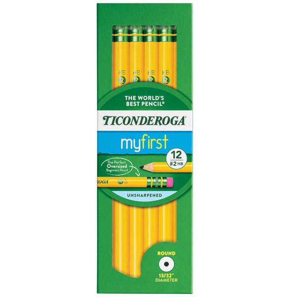 Ticonderoga Beginners Pencils With Eraser, Pack Of 12 DIX13308