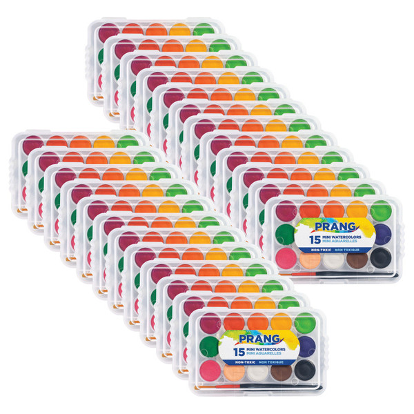 Prang Mini Watercolor Set, Pack Of 24 DIX14699-24