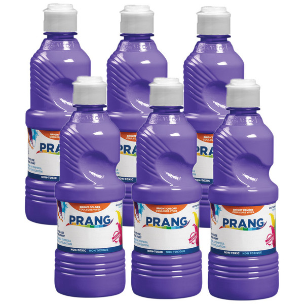 Prang Ready-To-Use Tempera Paint, Violet, 16 Oz, Pack Of 6 DIX21606-6