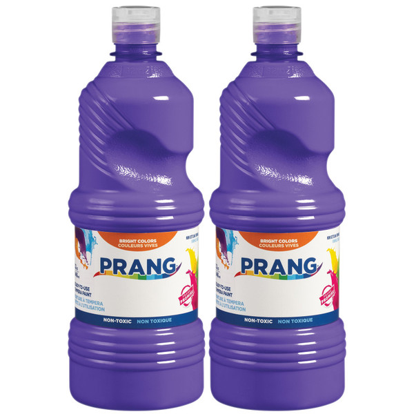 Prang Ready-To-Use Tempera Paint, Violet, 32 Oz, Pack Of 2 DIX23206-2