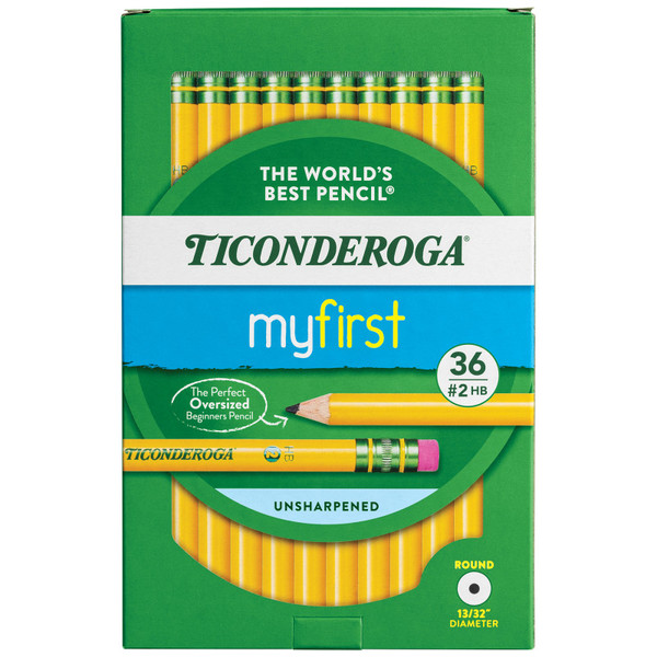 Ticonderoga My First Ticonderoga Pencil With Eraser, 36 Count DIX33336