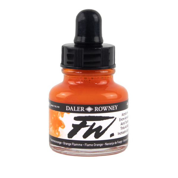 Daler-Rowney Fw Acrylic Ink, Flame Orange, 29.5Ml, 1 Count DRW160029687