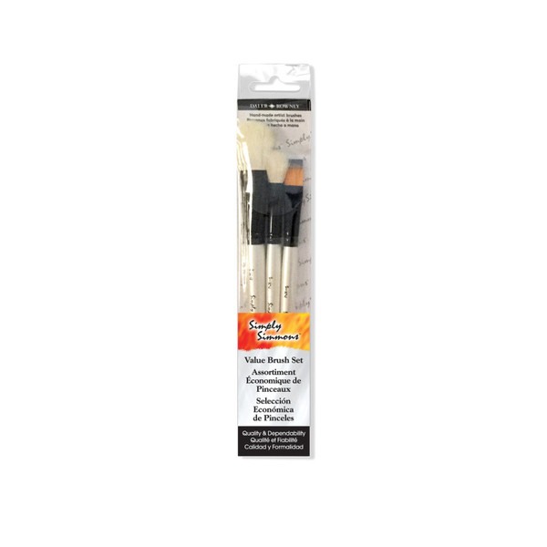 Daler-Rowney Simply Simmons Mop Brush Set, 3 Pieces DRW255300005