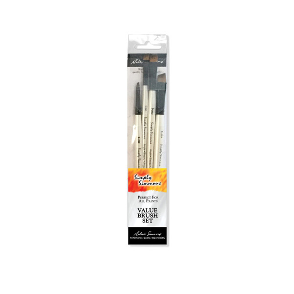 Daler-Rowney Simply Simmons All The Angles Brush Set, 4 Pieces DRW255400006