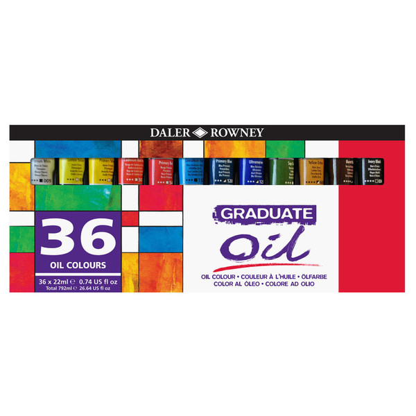Daler-Rowney Graduate Oil Paint Set, Assorted Colors, 22Ml, 36 Pieces DRWD1175220363