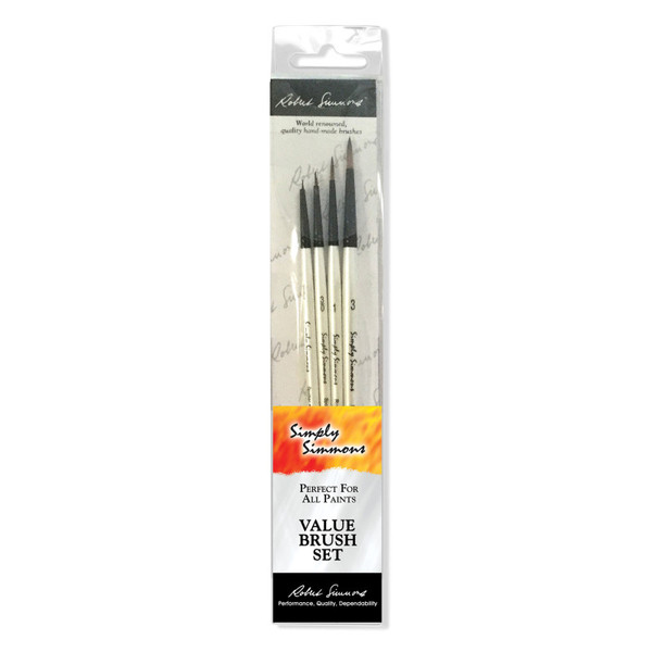 Daler-Rowney Simply Simmons Dot The Eyes Brush Set, 4 Pieces DRWD255400007