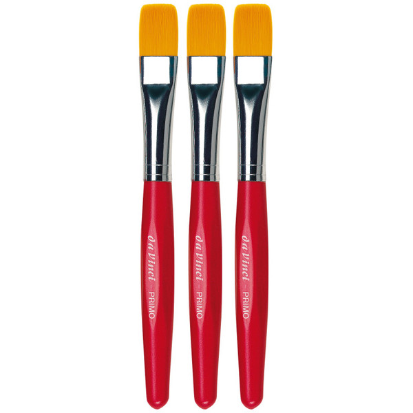 Da Primo Preschool Brush, Synthetic, Tempera, Flat, Series 354R, Size 12, Pack Of 3 DVXVA354R0-3