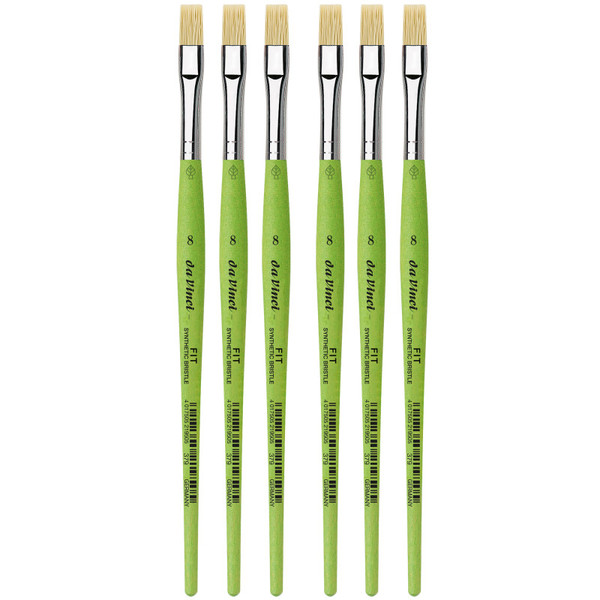 Da Fit Synthetics Student Brush, Synthetic, Acrylic & Oil, Flat, Series 379, Size 8, Pack Of 6 DVXVA3798-6