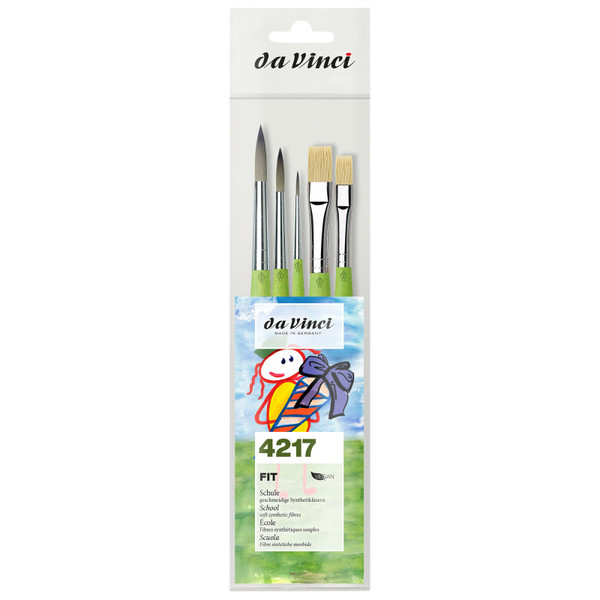 Da Fit Synthetics Student & Hobby Brushes, Synthetic, All Paint Types, Assorted, 5 Brush Set DVXVA42170