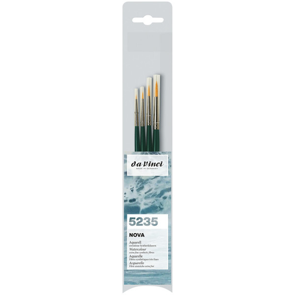 Da Nova Model Painting Brushes, Synthetic, All Paint Types, Round, Series 1570, Assorted Sizes, 4 Brush Set DVXVA52350