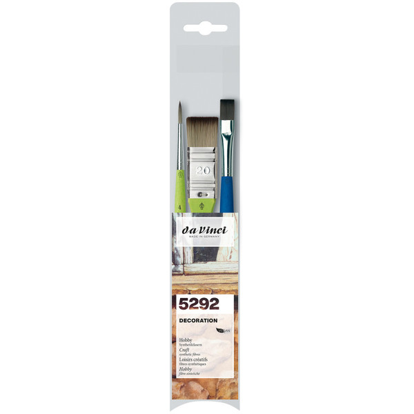 Da Fit Synthetics & Forte Basic Hobby Brushes, Synthetic, Acrylic, Assorted, 3 Brush Set DVXVA52920