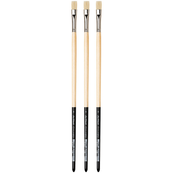 Da Chuneo Synthetic Hog Bristle, Oil, Flat, Series 7129, Size 8, Pack Of 3 DVXVA71298-3