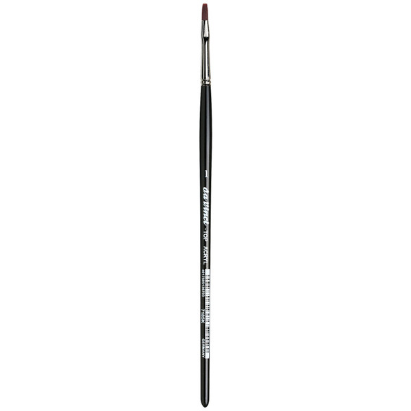 Da Top-Acryl Bright Red-Brown Brush, Synthetic, Acrylic & Oil, Flat, Series 7185K, Size 1 DVXVA7185K1