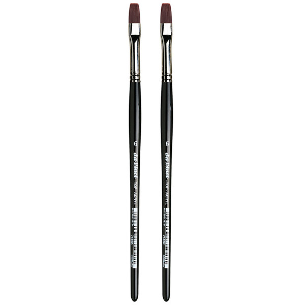 Da Top-Acryl Bright Red-Brown Brush, Synthetic, Acrylic & Oil, Flat, Series 7185K, Size 6, Pack Of 2 DVXVA7185K6-2