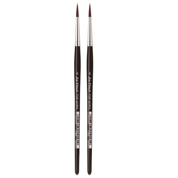 Da Top-Acryl Red-Brown Brush, Synthetic, Acrylic & Oil, Round, Series 7785K, Size 4, Pack Of 2 DVXVA7785K4-2