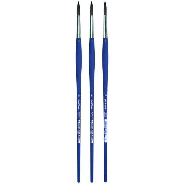 Da Forte-Acrylics Student Brush, Synthetic, Acrylic & Oil, Round, Series 8630, Size 10, Pack Of 3 DVXVA863010-3