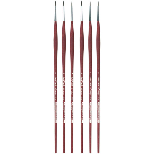 Da College Student Brush, Synthetic, Acrylic & Oil, Round, Series 8730, Size 0, Pack Of 6 DVXVA87300-6