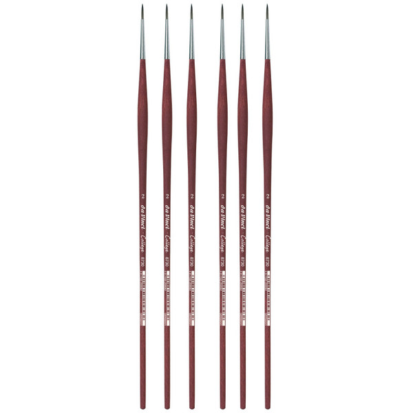 Da College Student Brush, Synthetic, Acrylic & Oil, Round, Series 8730, Size 2, Pack Of 6 DVXVA87302-6