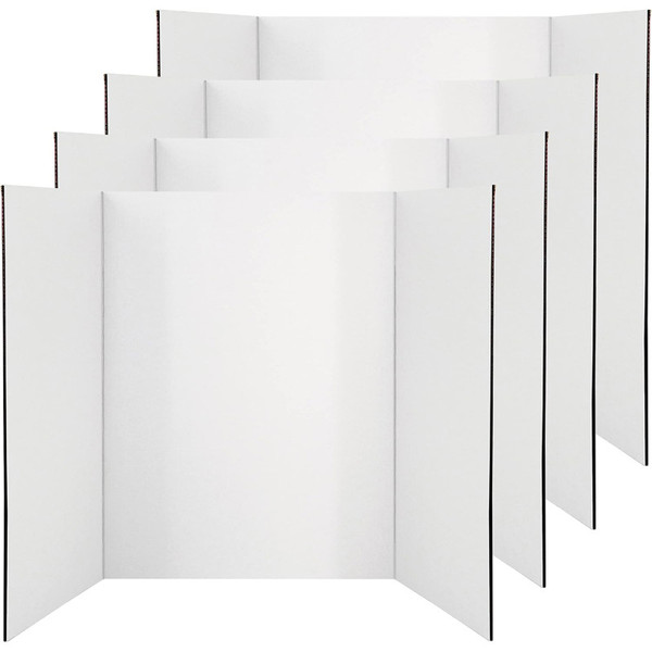 Enday Trifold Poster Board, Presentation Board, 28" X 40", White, Pack Of 4 EDY11524