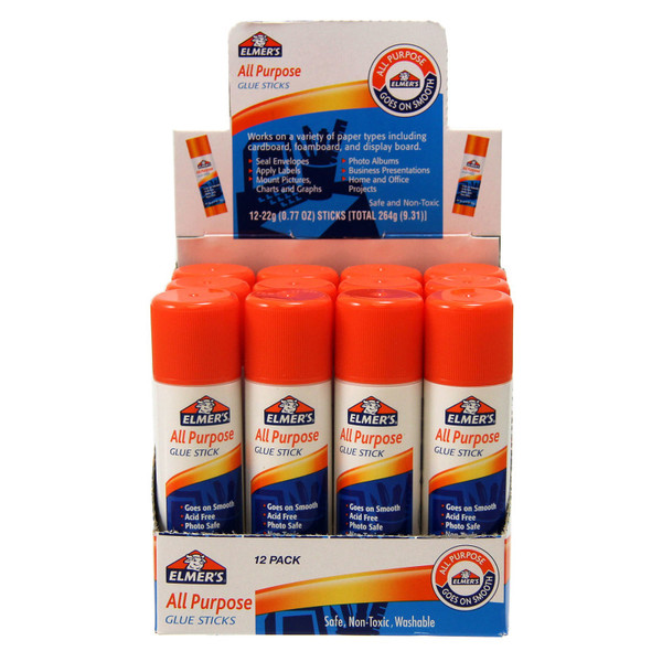 Elmer'S All Purpose Glue Stick, 0.77 Oz, Pack Of 12 ELME516