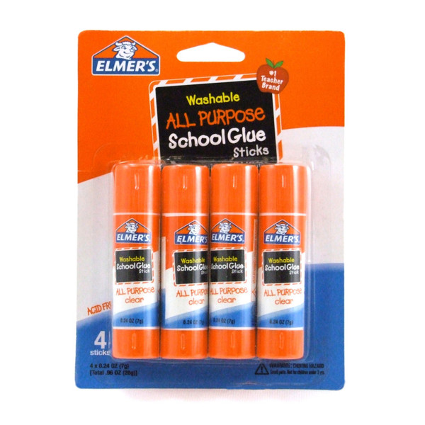 Elmer'S Washable School Glue Sticks, All Purpose, 4-Pack ELME542