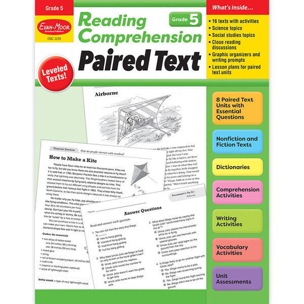 Evan-Moor Reading Comprehension: Paired Text, Grade 5 EMC3295