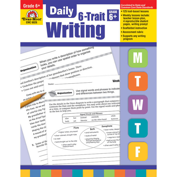 Evan-Moor Daily 6-Trait Writing Book, Grade 6+ EMC6026