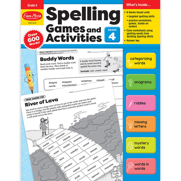 Evan-Moor Spelling Games And Activities, Grade 4 EMC8274