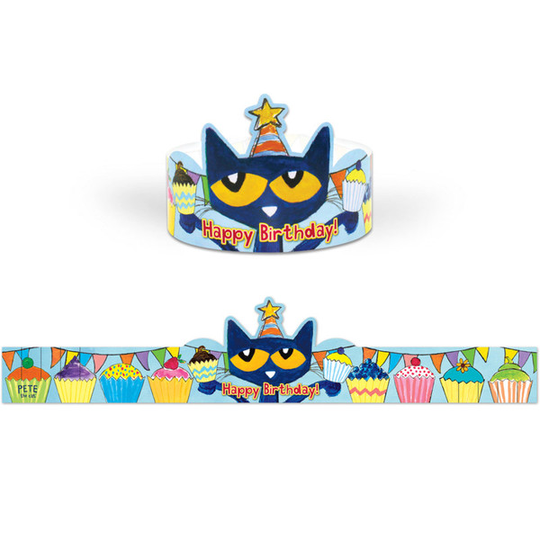 Teacher Pete The Cat Happy Birthday Crowns, Pack Of 30 EP-62000