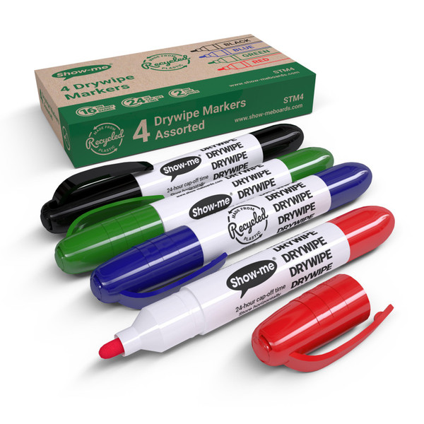 Show-Me Chunky Dry Erase Markers, Assorted, Box Of 4 EPTSTM4