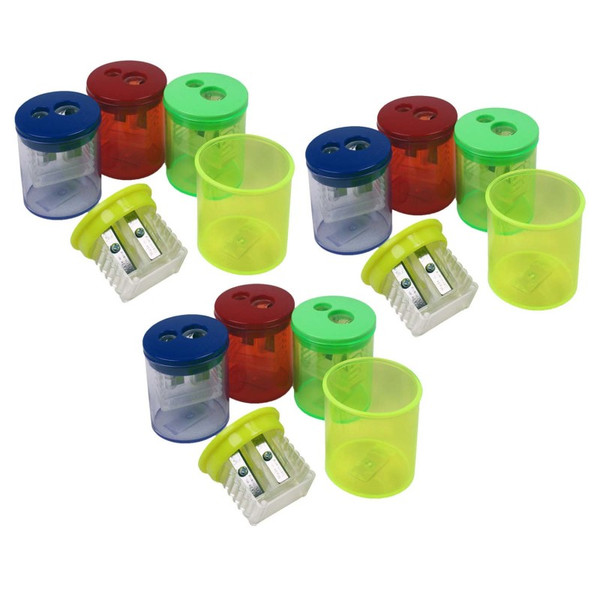 Eisen Two-Hole Pencil Sharpener, Assorted Colors, Pack Of 12 ESN513-12