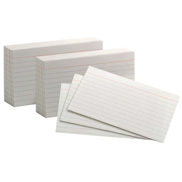 Oxford White Commercial Index Cards, 3" X 5", Ruled, 1000 Per Pack, 2 Packs ESS00031-2