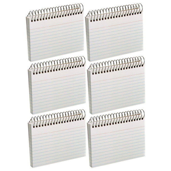 Oxford Spiral Index Cards, 3" X 5", White, Ruled, 50 Per Pack, 6 Packs ESS40282-6
