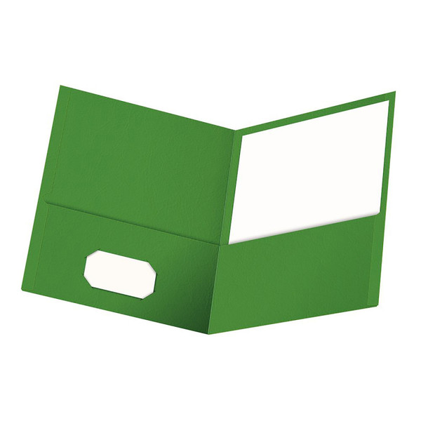 Oxford Twin Pocket Folders, Green, 25 Per Box ESS57503