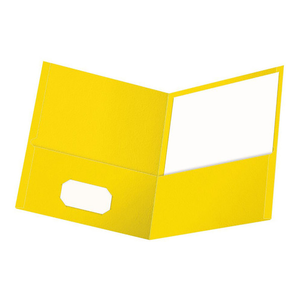 Oxford Twin Pocket Folders, Yellow, 25 Per Box ESS57509