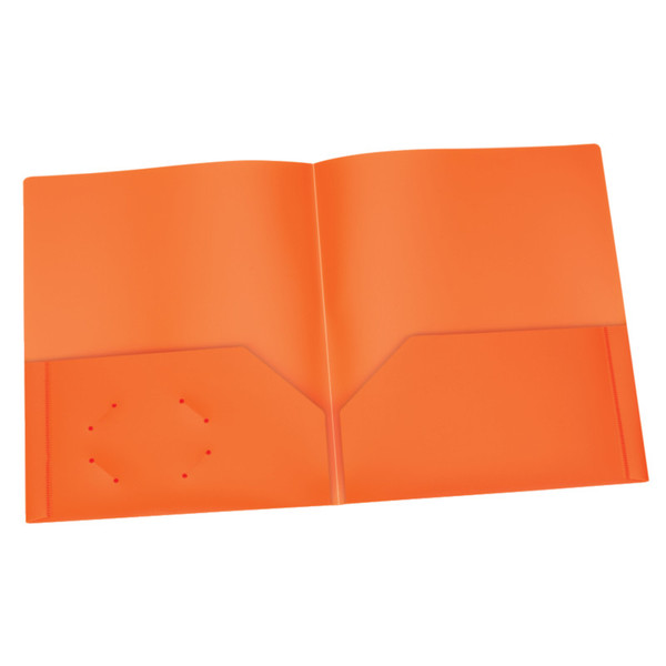 Oxford Poly Two Pocket Portfolio, Orange, Pack Of 25 ESS76016