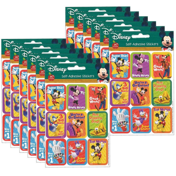 Eureka Mickey Mouse Clubhouse Motivational Giant Stickers, 36 Per Pack, 12 Packs EU-650032-12