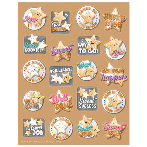Eureka Star Cookies Sugar Cookie Scented Stickers, Pack Of 80 EU-650334