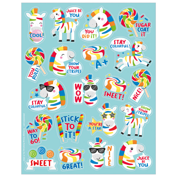Eureka Fruit Zebras Fruit Punch Scented Stickers, Pack Of 80 EU-650335