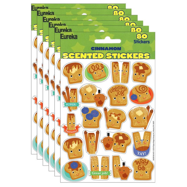 Eureka Cinnamon Scented Stickers, 80 Per Pack, 6 Packs EU-650916-6