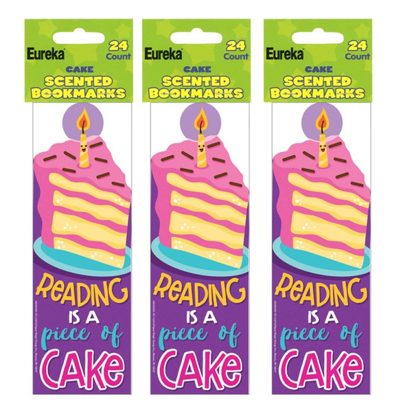Eureka Cake Scented Bookmarks, 24 Per Pack, 3 Packs EU-834034-3