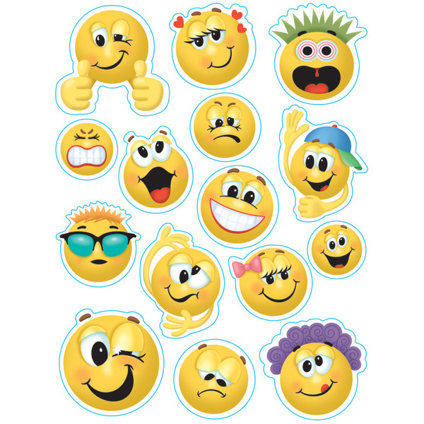 Eureka Emoticons Window Clings, 1 Sheet EU-836033