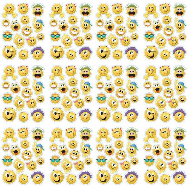 Eureka Emoticons Window Clings, 12 Sheets EU-836033-12