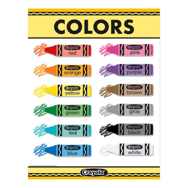 Eureka Crayola Colors Chart, 17" X 22" EU-837554