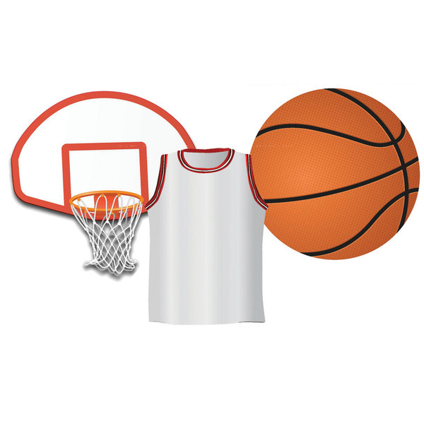Eureka Basketball Assorted Cut Outs, Pack Of 36 EU-841248