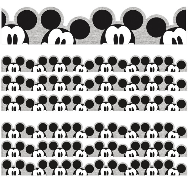 Eureka Mickey Mouse Throwback Peeking Mickeys Extra Wide Deco Trim, 37 Feet Per Pack, 3 Packs EU-846321-3