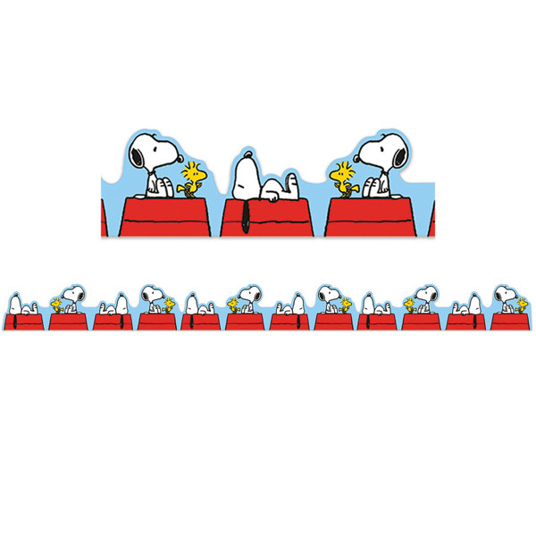 Eureka Peanuts Snoopy On Doghouse Extra Wide Die-Cut Deco Trim, 37 Feet EU-846356