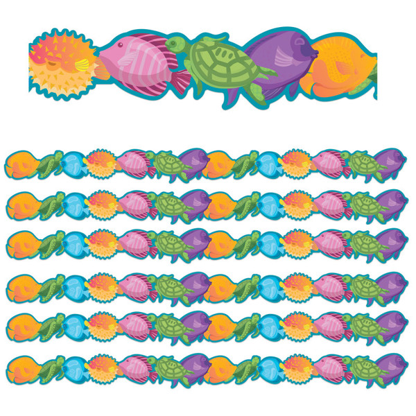 Eureka Seas The Day Marine Life Extra Wide Die-Cut Deco Trim, 37 Feet Per Pack, 6 Packs EU-846359-6