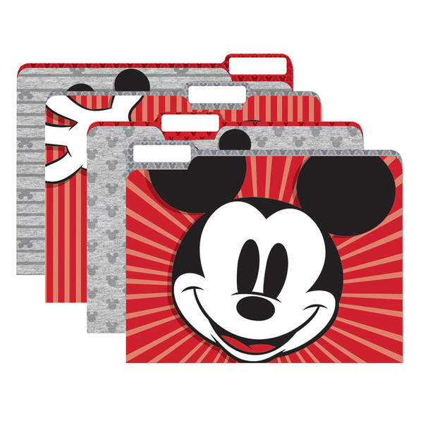 Eureka Mickey Mouse Throwback File Folders, Pack Of 4 EU-866443