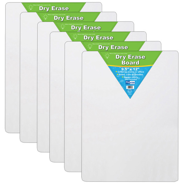 Flipside Dry Erase Board, 9.5" X 12", Pack Of 6 FLP10065-6